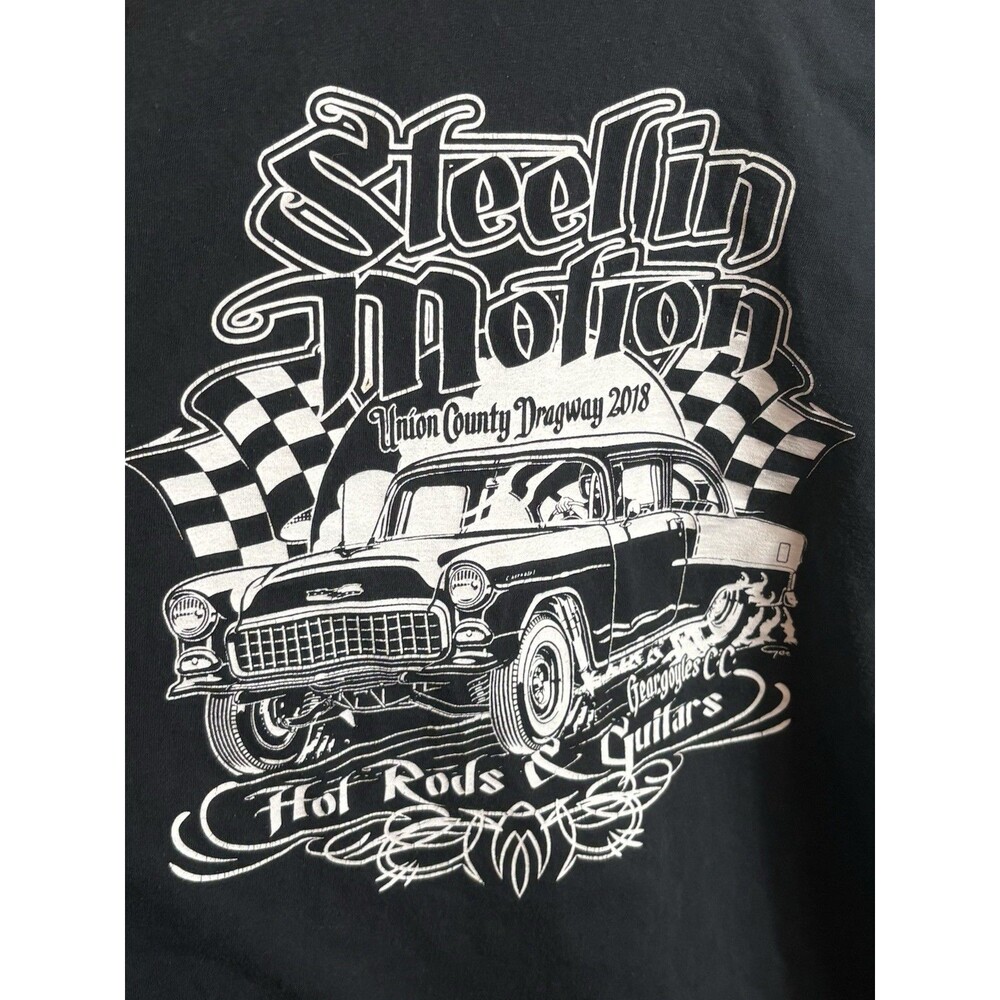 Hot Rod Drag Racing T Shirt Steelin Motion Union County Dragway XL